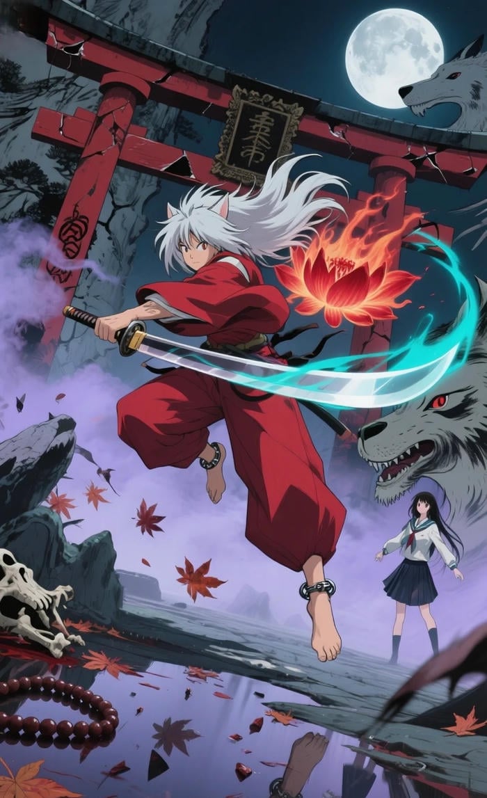 múa kiếm thuật ảnh Inuyasha chiến binh