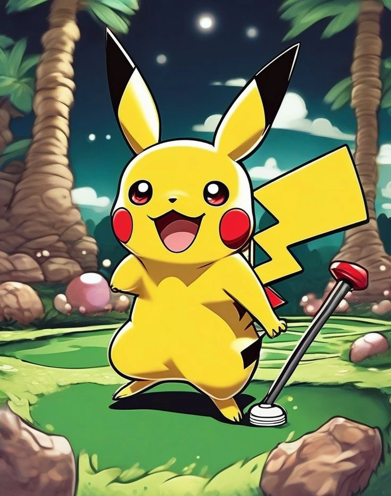 Ảnh Chuột điện Pikachu với tạo hình quen thuộc đầy đáng yêu