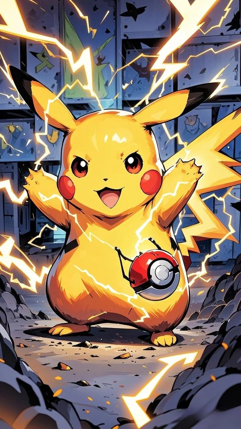 Ảnh Pokémon Pikachu phù hợp làm hình nền điện thoại đẹp mắt