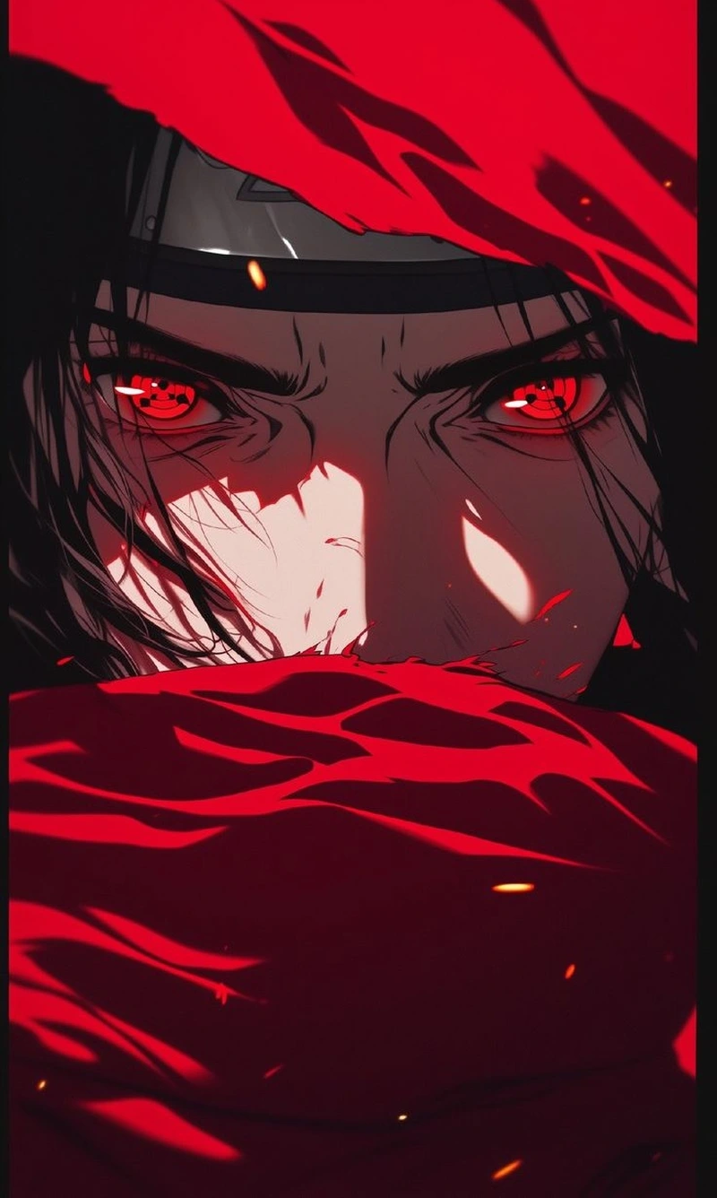 Ảnh Uchiha Itachi Sharingan mang phong cách cực kỳ ngầu