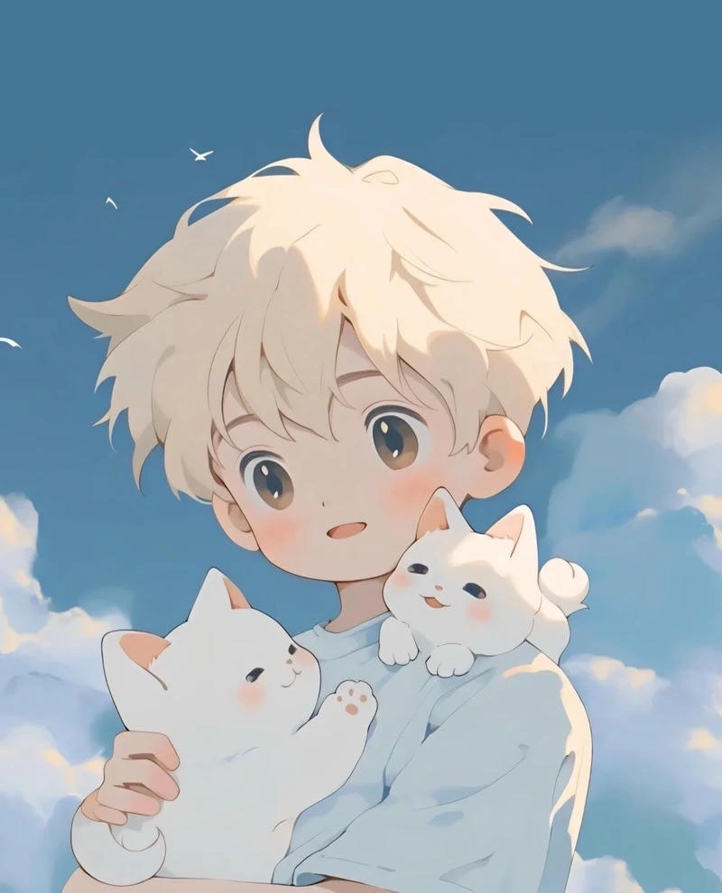 Ảnh anime nam tóc đẹp trong phong cách cute