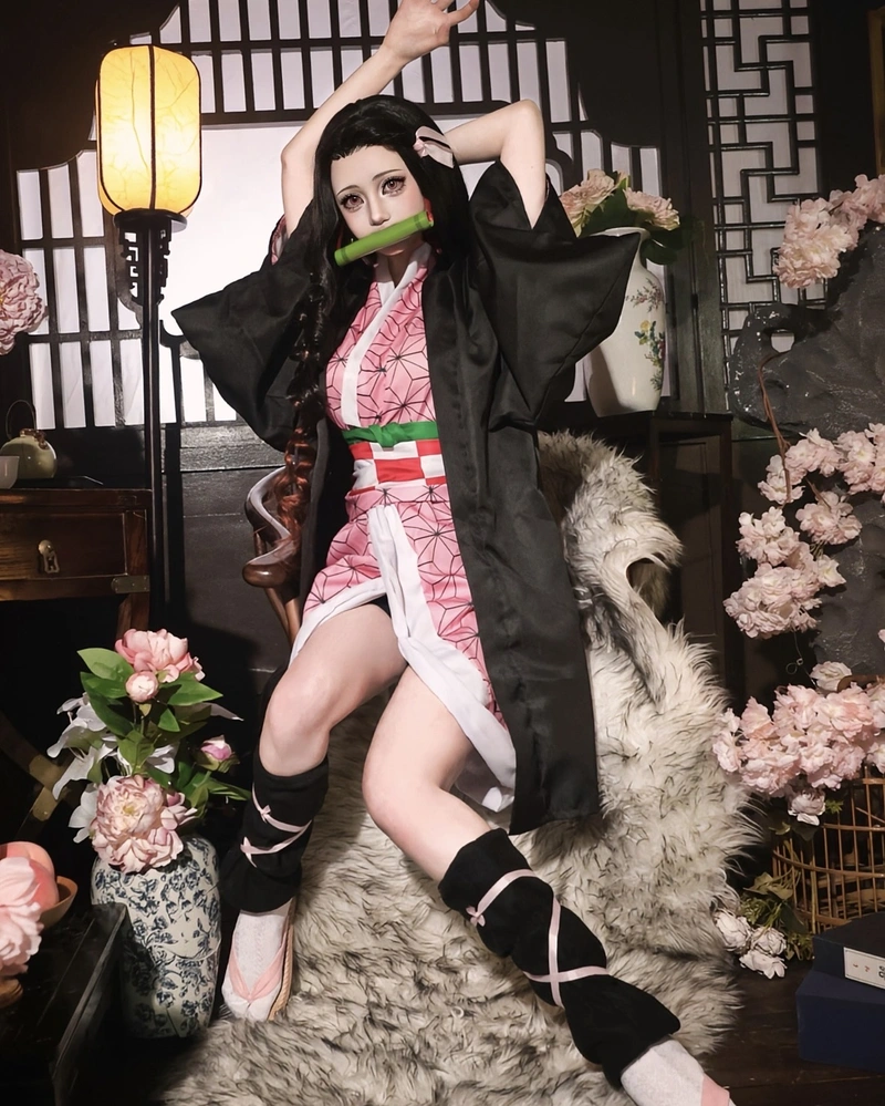 Ảnh cosplay Nezuko với tạo hình ngọt ngào quen thuộc