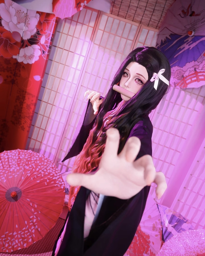 Ảnh cosplay Nezuko với vẻ ngoài ngây ngô đáng mến