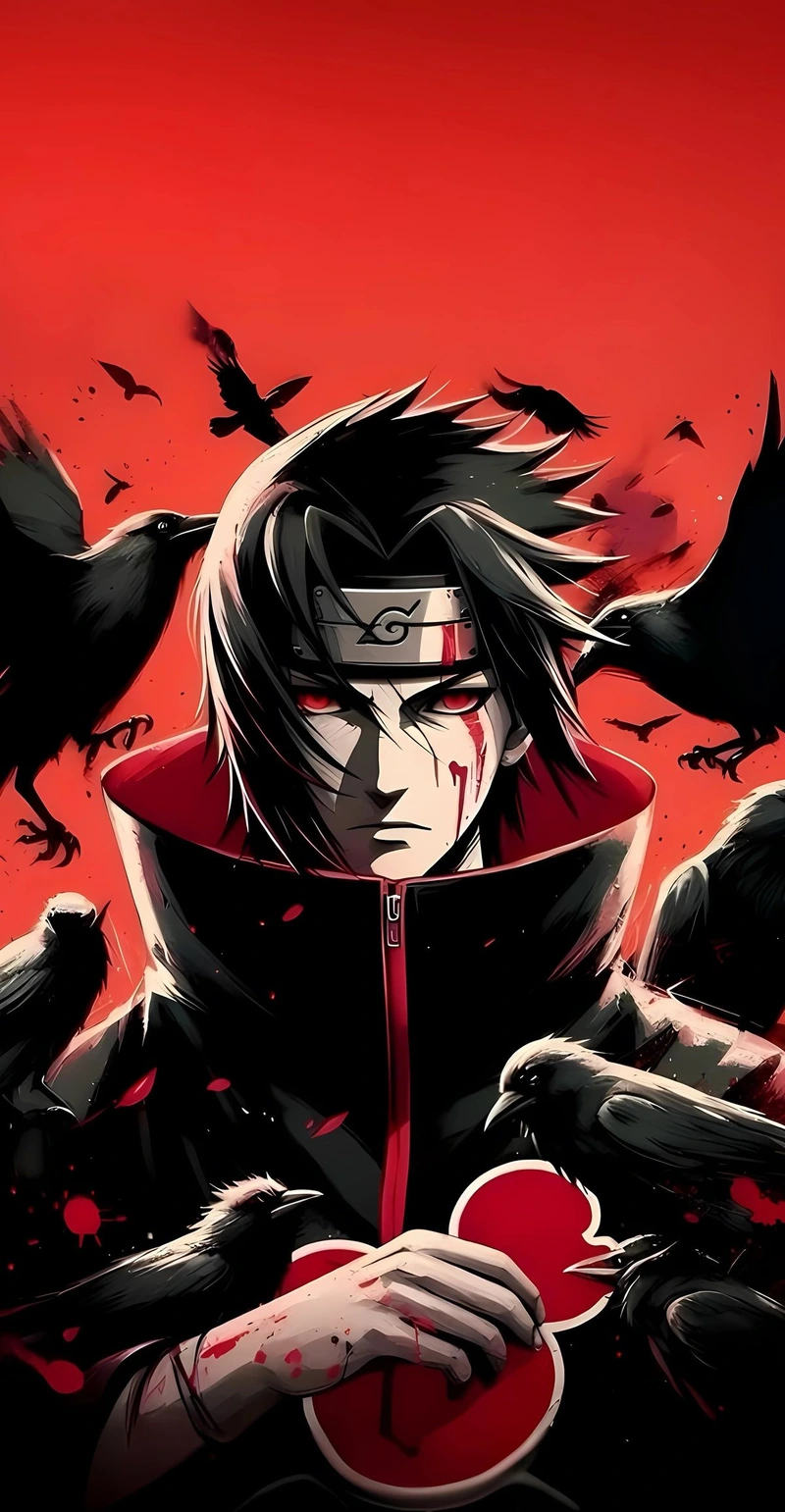 Ánh nhìn sắc bén của Uchiha Itachi mang vẻ lạnh lùng cuốn hút