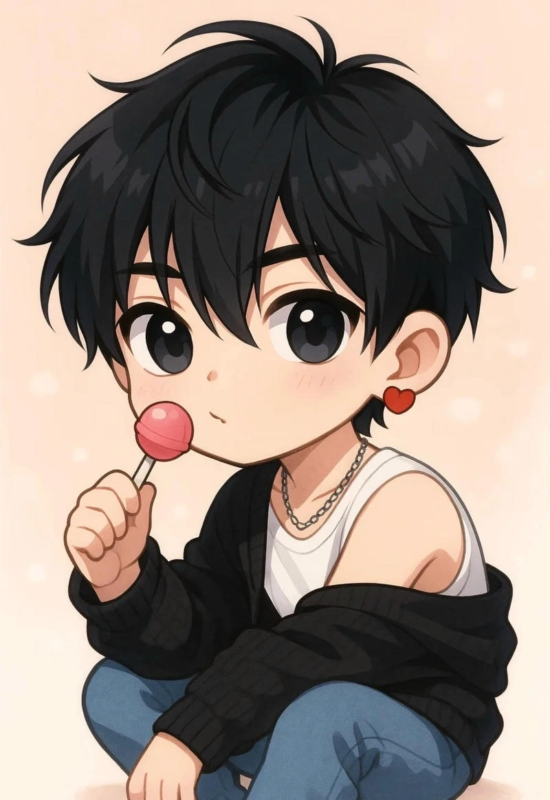 Biểu cảm đáng yêu trong ảnh anime cute nam