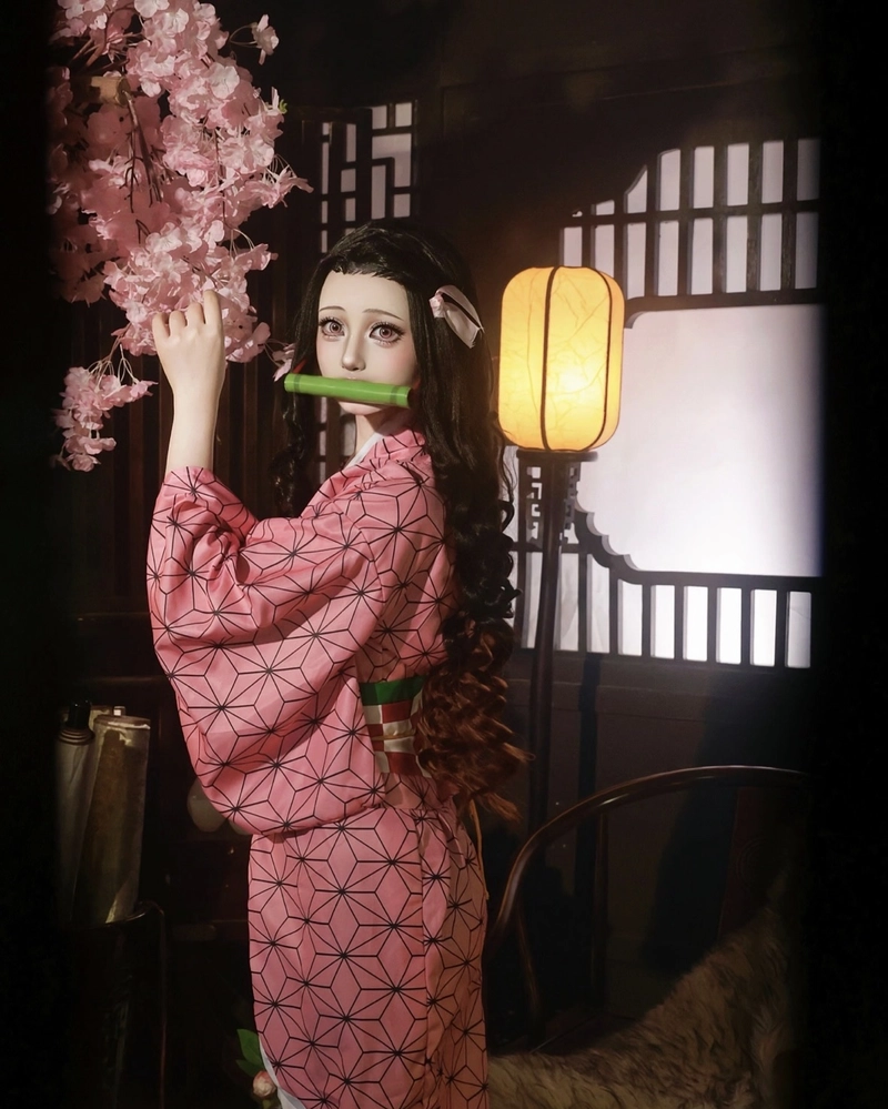 Bức ảnh cosplay Nezuko trong tạo hình em gái diệt quỷ