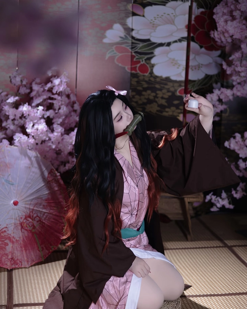 Bức ảnh cosplay Nezuko với vẻ ngoài dịu dàng đáng mến