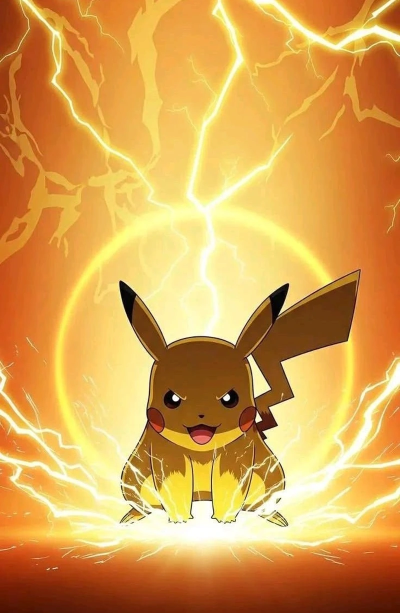 Chú Pikachu với gương mặt rạng rỡ đầy năng lượng tích cực