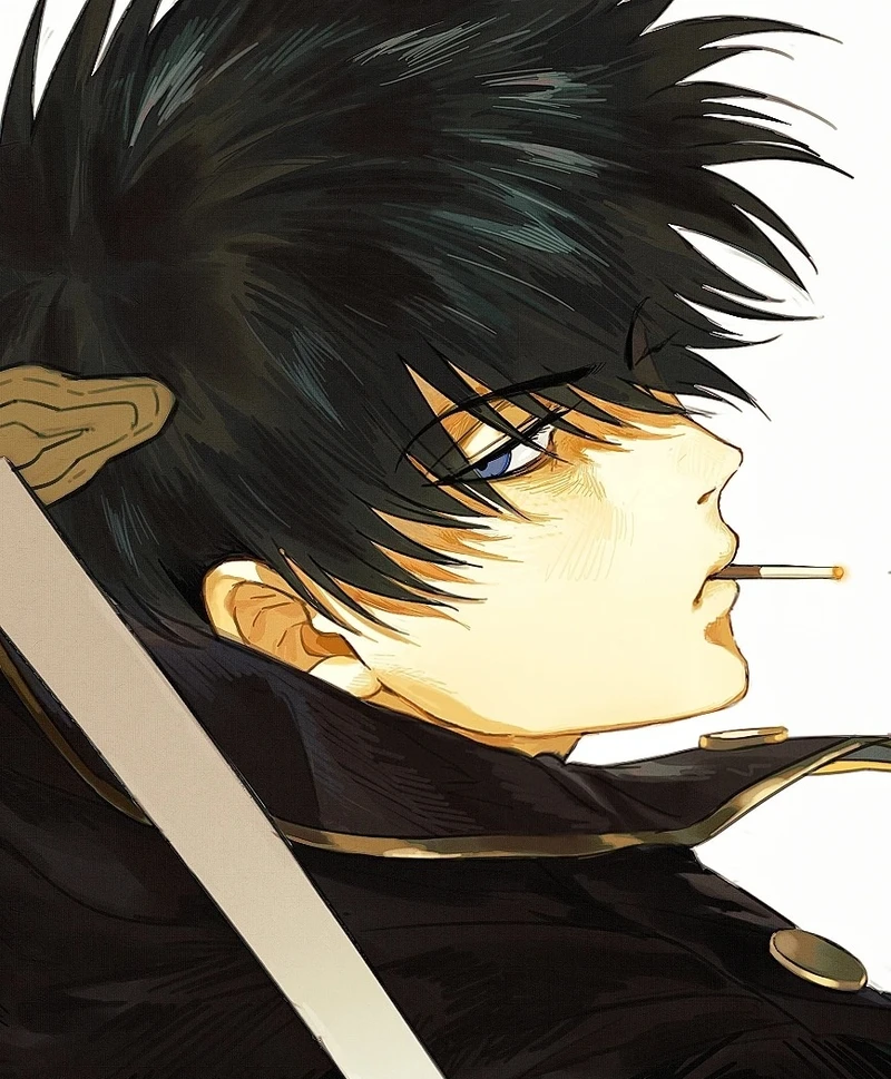 Gương mặt anime nam với thần thái trầm ổn mạnh mẽ