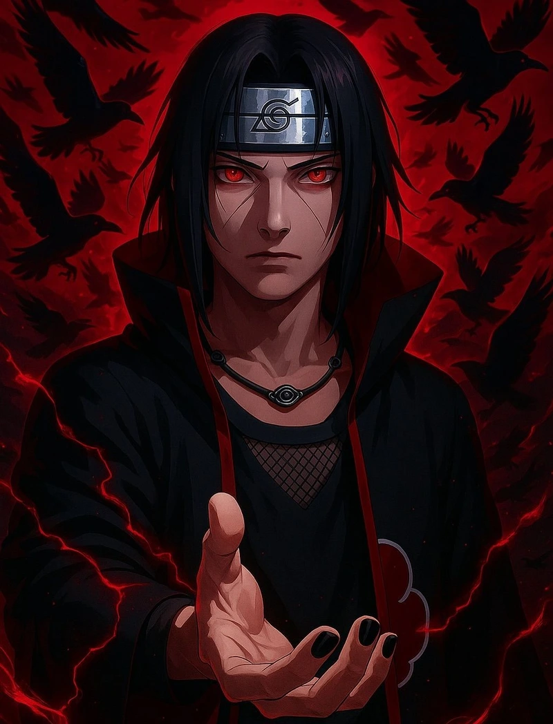 Hình ảnh Ninja Uchiha Itachi với phong cách bí ẩn cuốn hút
