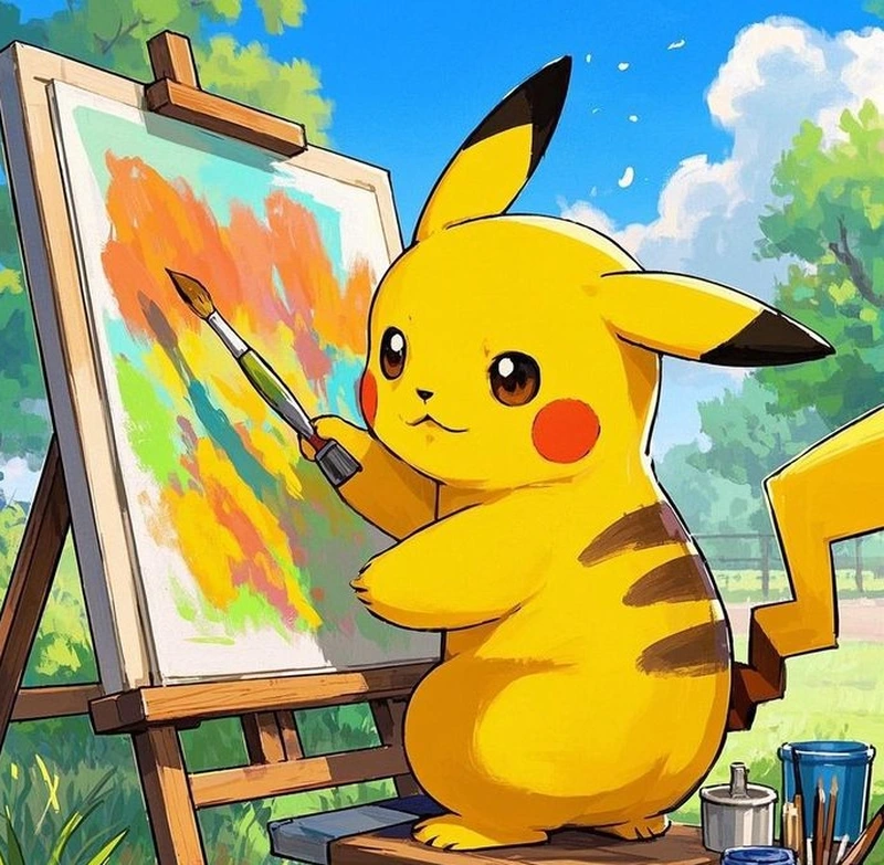 Hình ảnh Pikachu cute cùng phong cách hoạt hình dễ thương