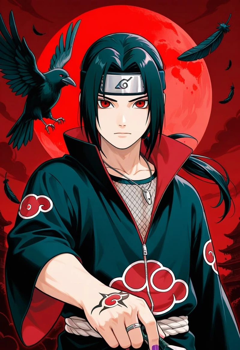 Hình ảnh Uchiha Itachi cùng đôi mắt Sharingan đầy uy lực