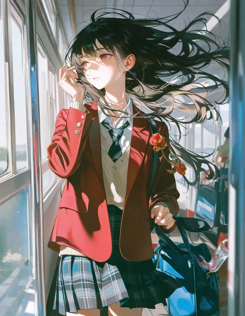 Hình ảnh anime học đường với không khí tuổi học trò