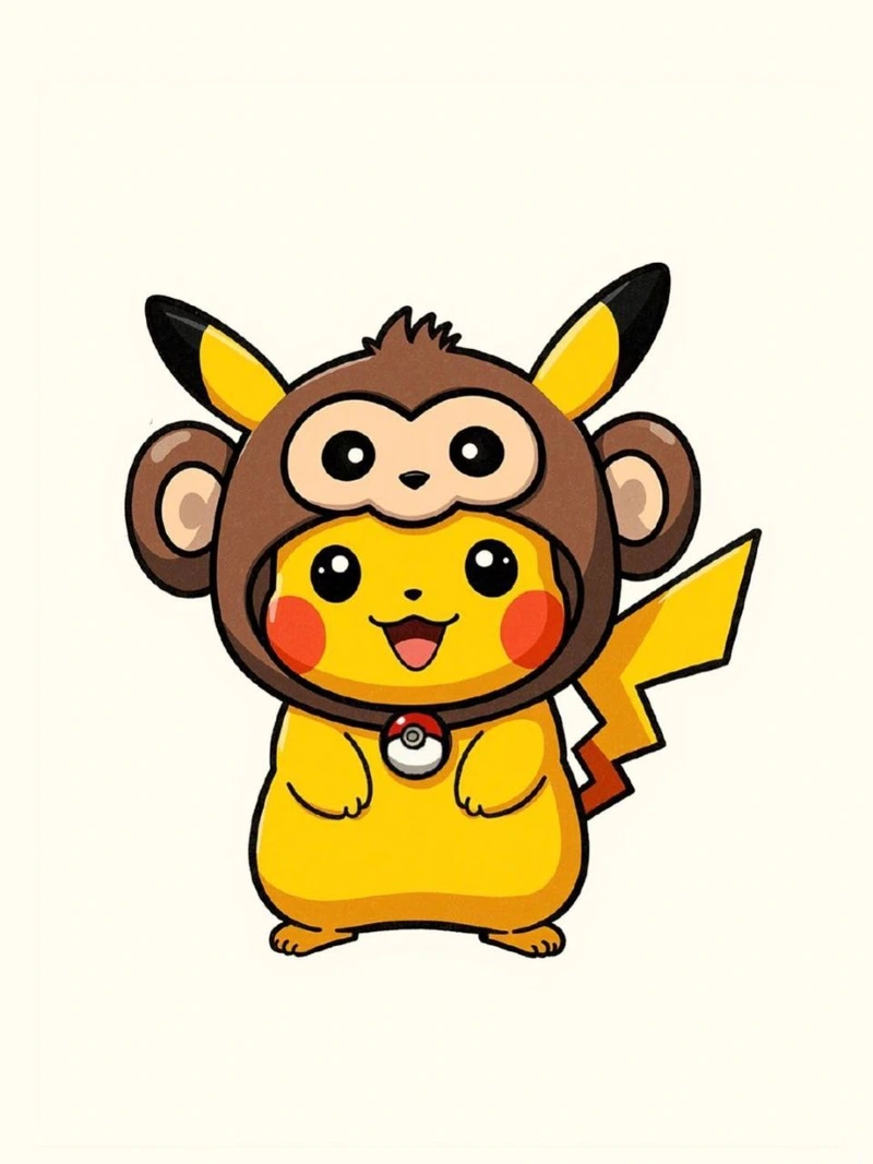Pikachu dễ thương phù hợp người thích ảnh hoạt hình cute