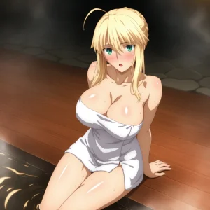 Ảnh Saber hentai vòng một căng tròn