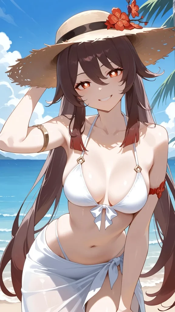 Hình HuTao haiten mặc bikini mỏng manh