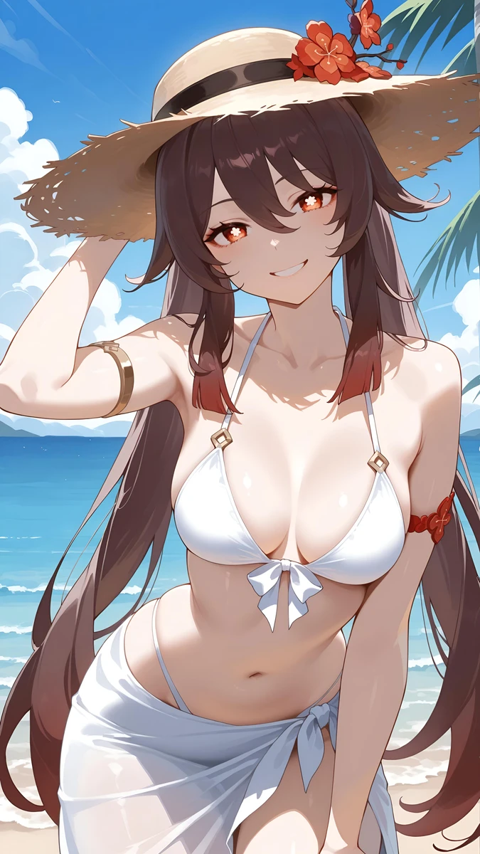 Hình HuTao haiten mặc bikini mỏng manh