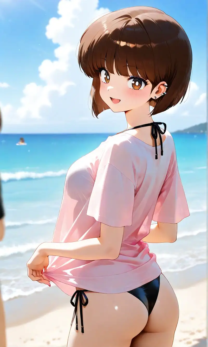 Hình ảnh anime bikini đi biển dáng vẻ gợi cảm