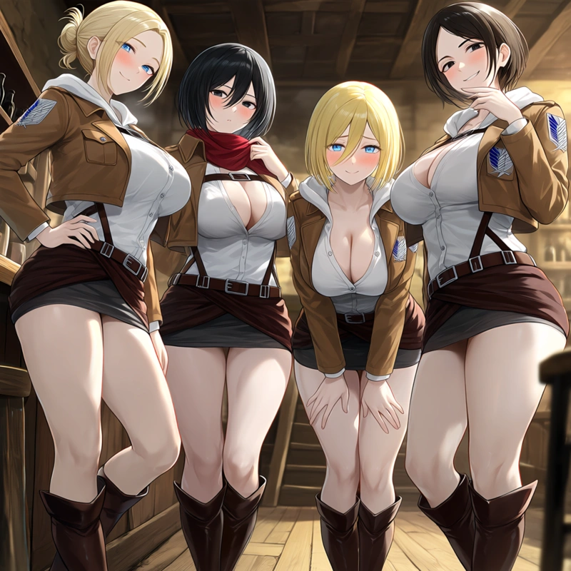 Hình hentai Mikasa cởi hết lộ hàng sexy