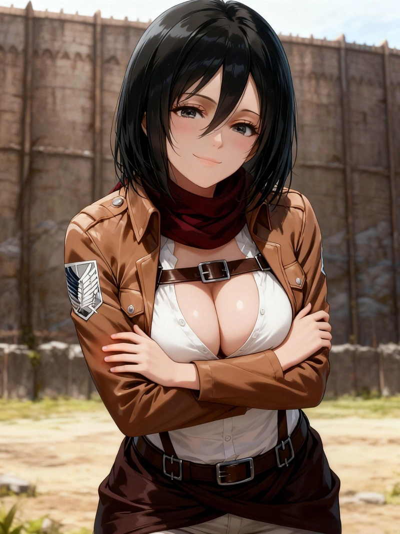 Mikasa không che mông tròn sexy cuốn hút