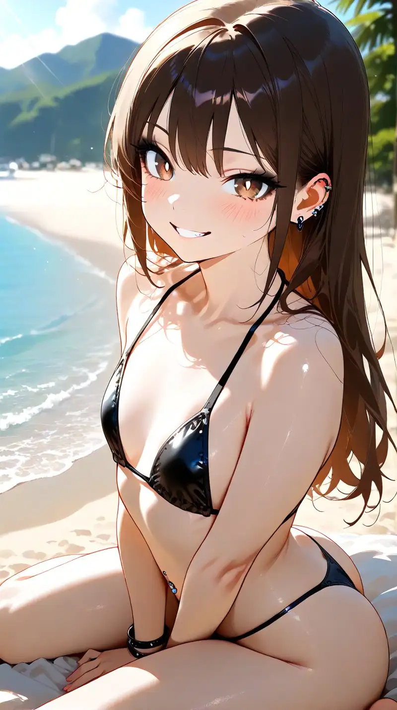 Waifu anime bikini đi biển nét đẹp quyến rũ