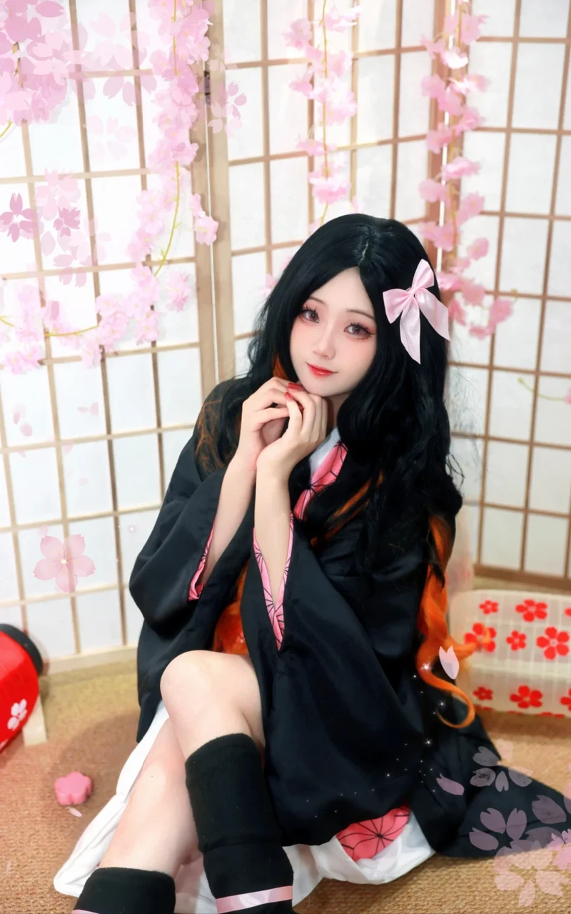 Ảnh Nezuko cosplay trong trẻo ngọt ngào