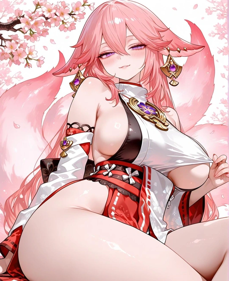 Ảnh Yae Miko hentai lộ hàng dâm dục