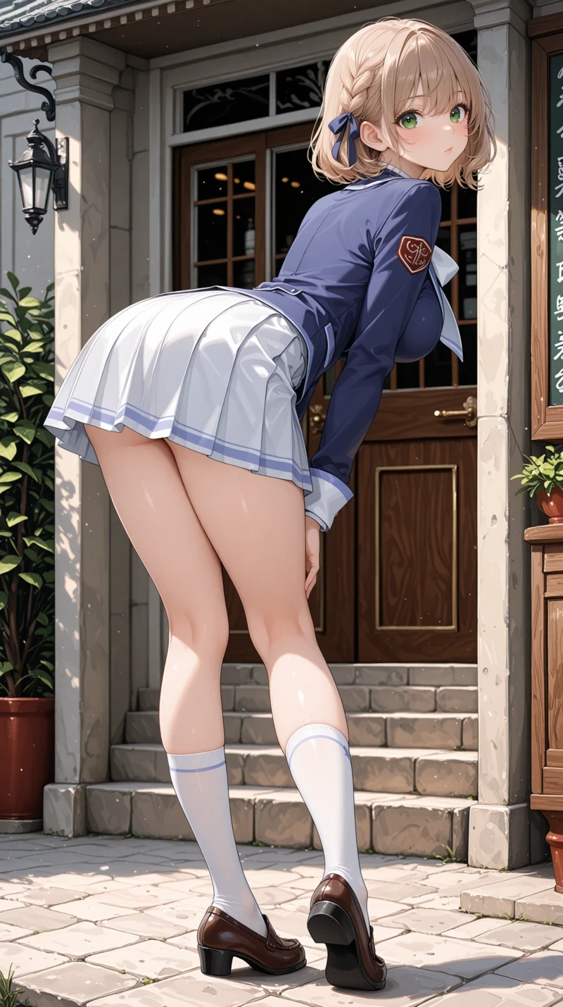Ảnh anime nữ nhân vật váy ngắn lộ đùi trắng mịn