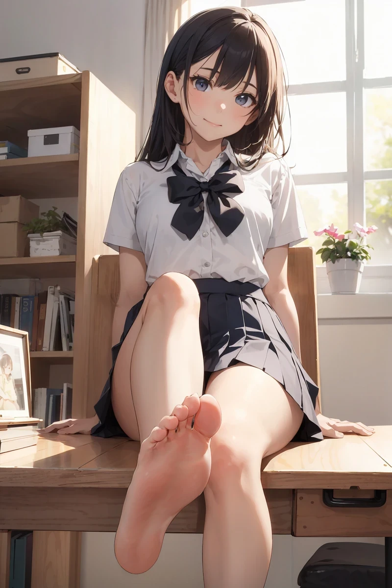 Ảnh gái anime mặc váy ngắn khoe chân thon dài quyến rũ