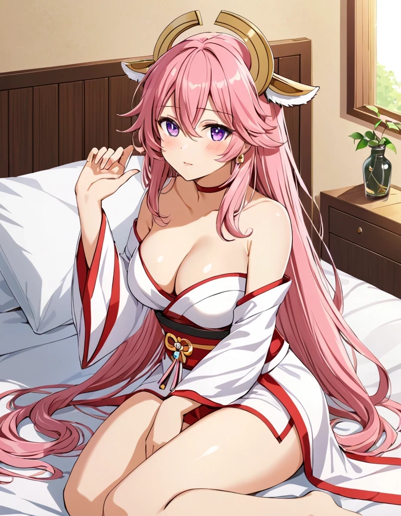 Ảnh hentai Yae Miko khoe thân nude đầy quyến rũ