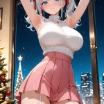 Anime girl mặc váy ngắn gợi cảm khoe vòng một đầy đặn