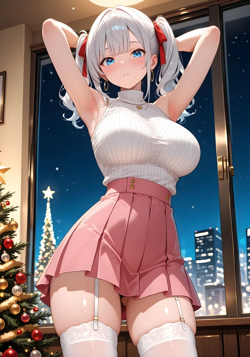 Anime girl mặc váy ngắn gợi cảm khoe vòng một đầy đặn
