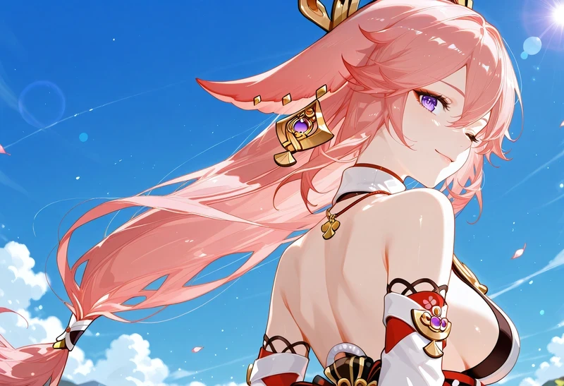 Hình Yae Miko hentai bikini ướt át nóng bỏng
