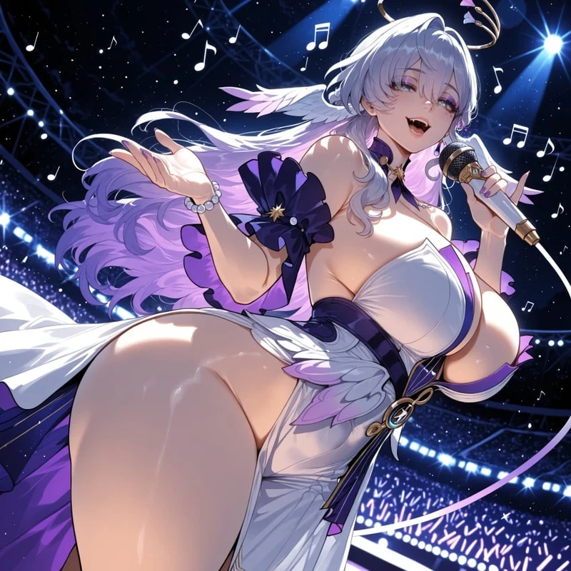 Hình anime thiên thần vòng ba tròn đầy gợi cảm