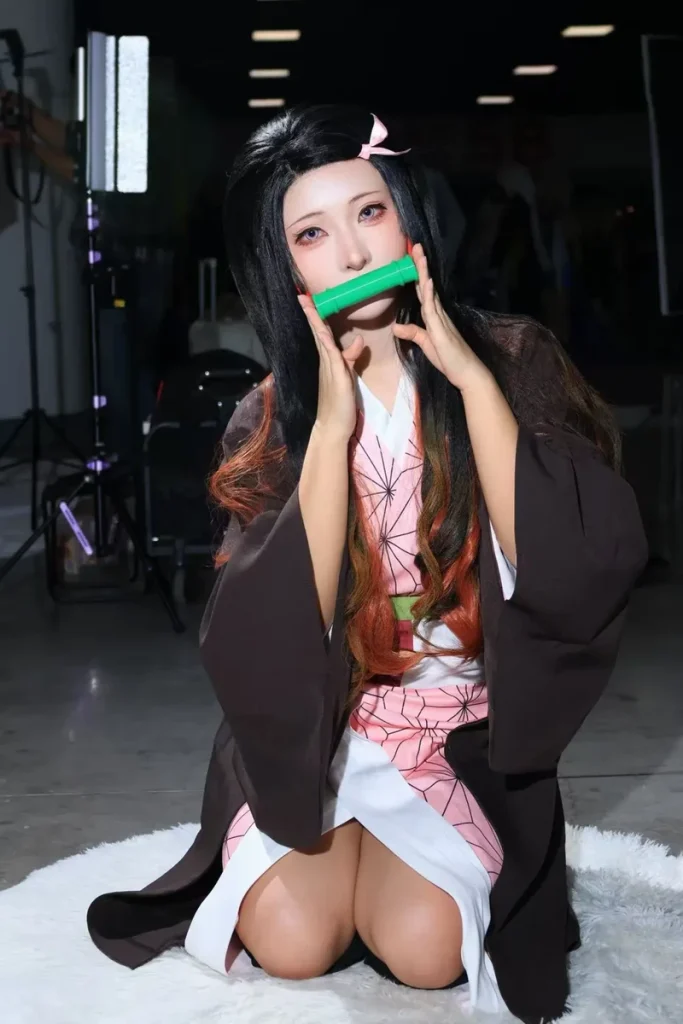 Hình cosplay Nezuko dễ thương rạng rỡ