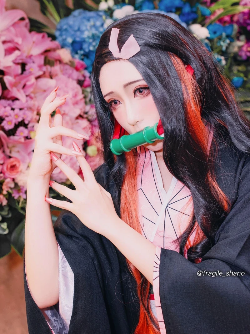 Hình cosplay Nezuko kiều lệ trong trẻo