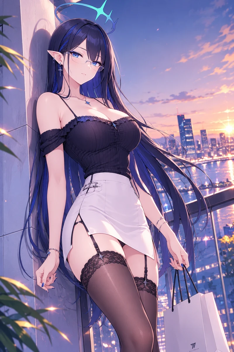 Hình gái anime váy ngắn ôm sát lộ đường cong