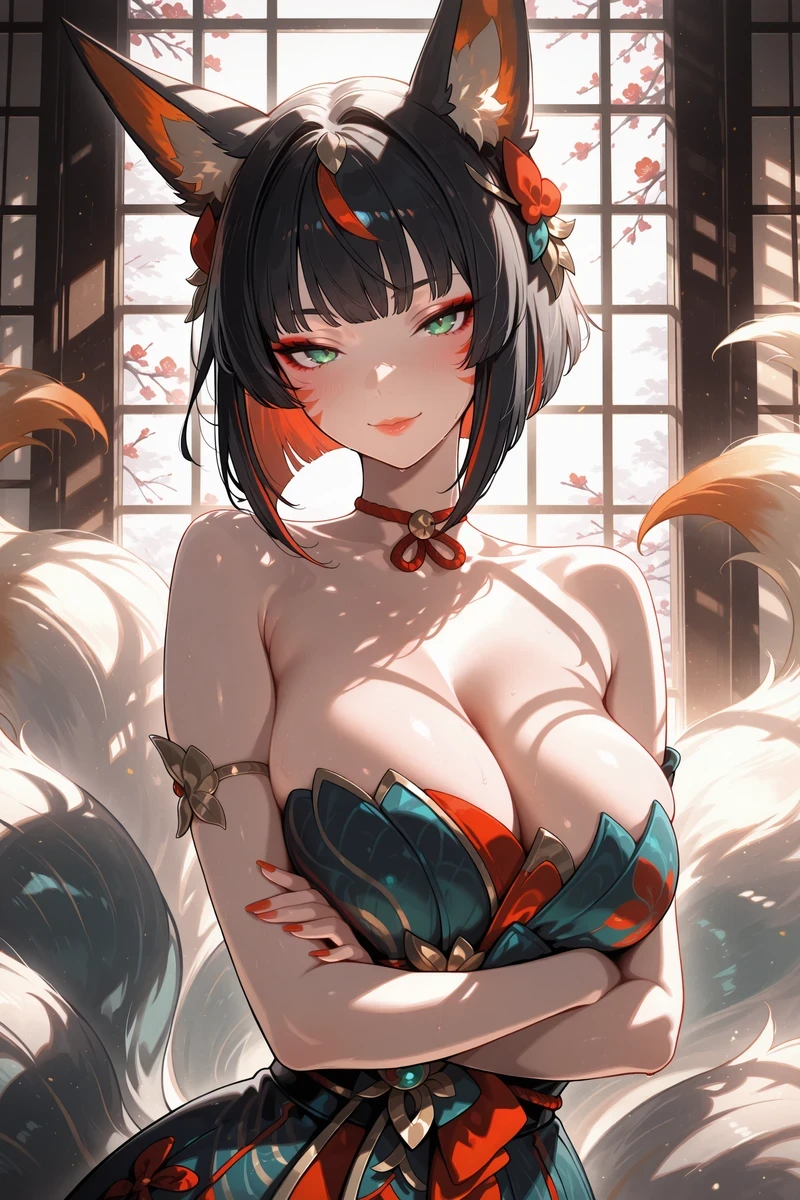 Hình hentai Ahri ngực to tròn hút hồn