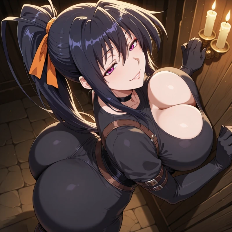 Hình hentai Akeno lột đồ khoe mông đít quyến rũ