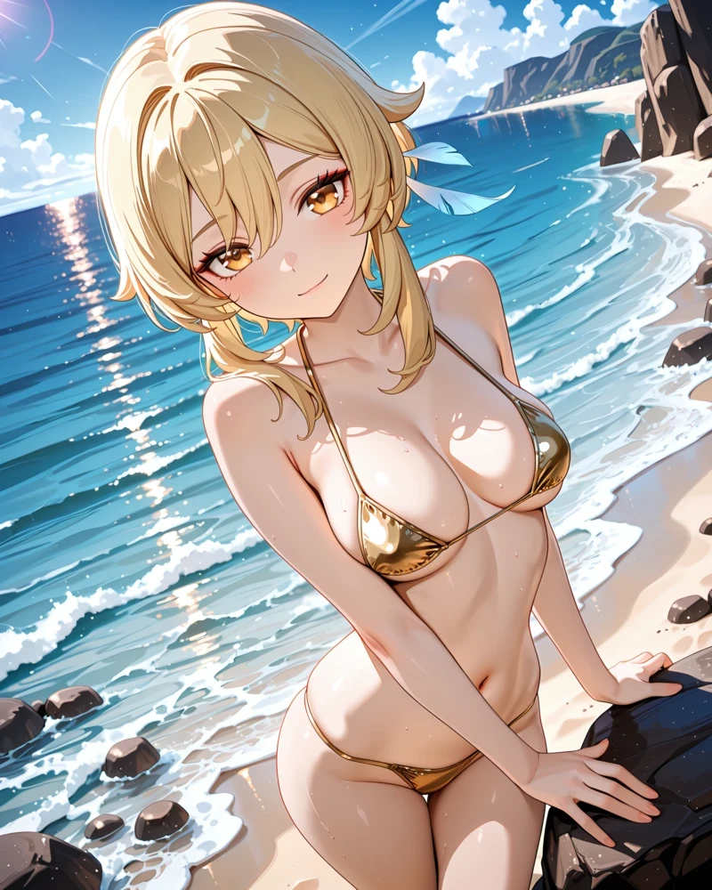 Hình hentai Lumine lộ hàng ngực khủng gợi dục