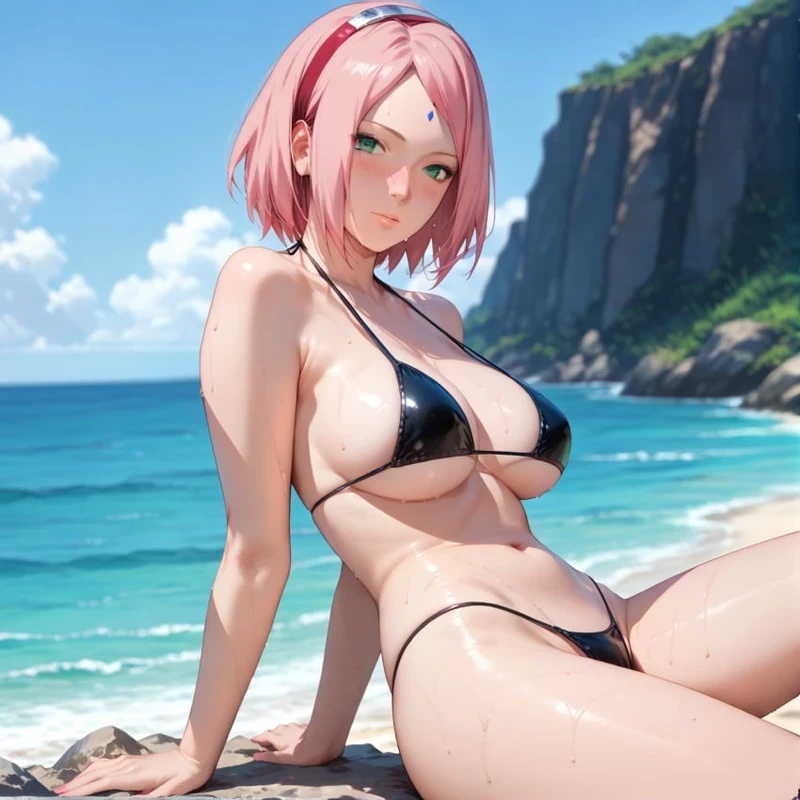 Hình hentai Sakura cởi hết lộ vòng ba