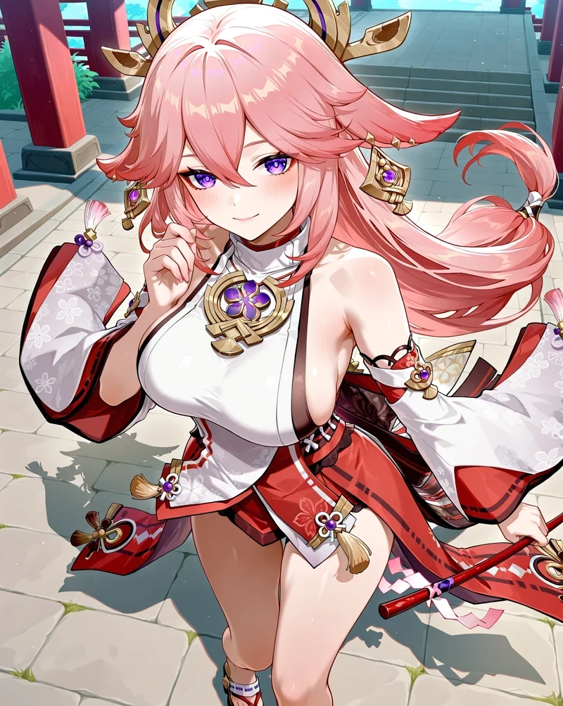Hình hentai Yae Miko ngực to hút hồn