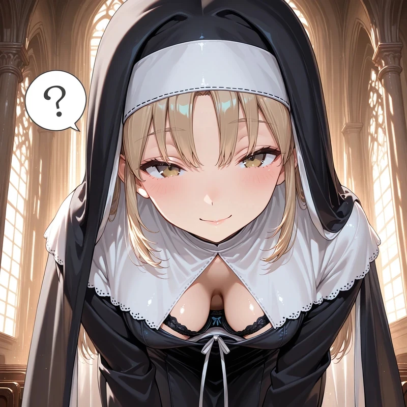 Nữ tu hentai sexy cởi đồ show vòng 1 tròn khủng