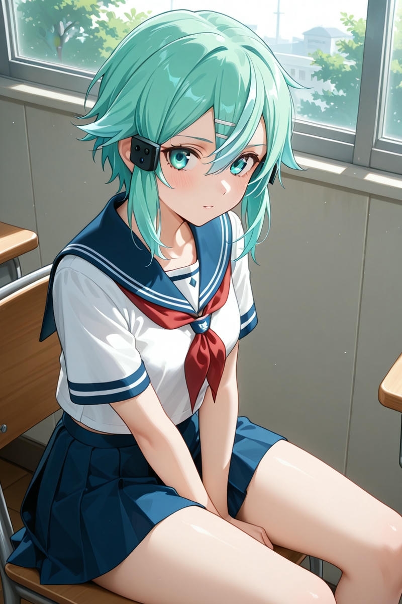 hentai học sinh tóc xanh