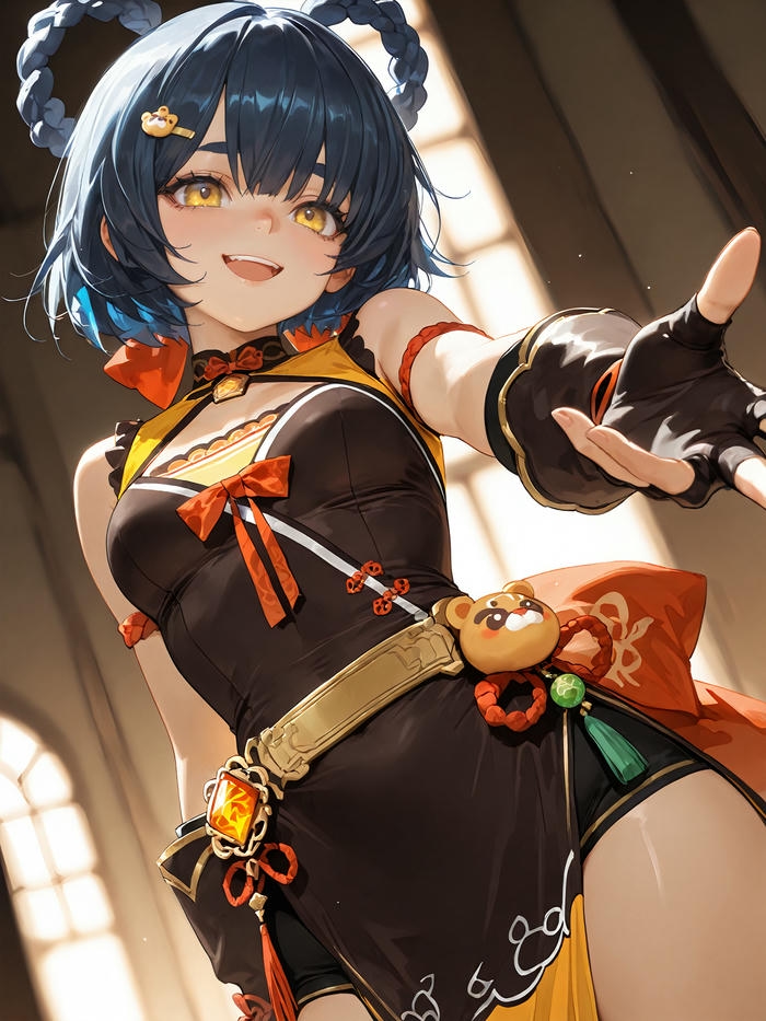 Ảnh xiangling hentai vui tươi với phong thái năng